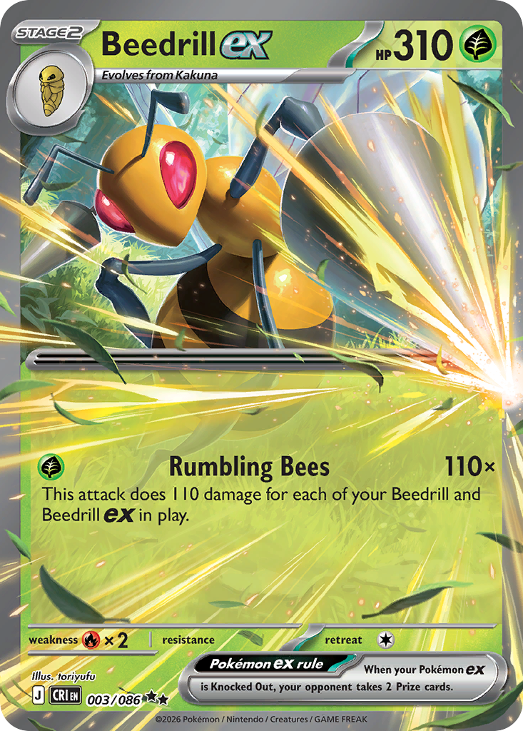 Beedrill ex - 003/086 CRI - Pokémon TCG Card