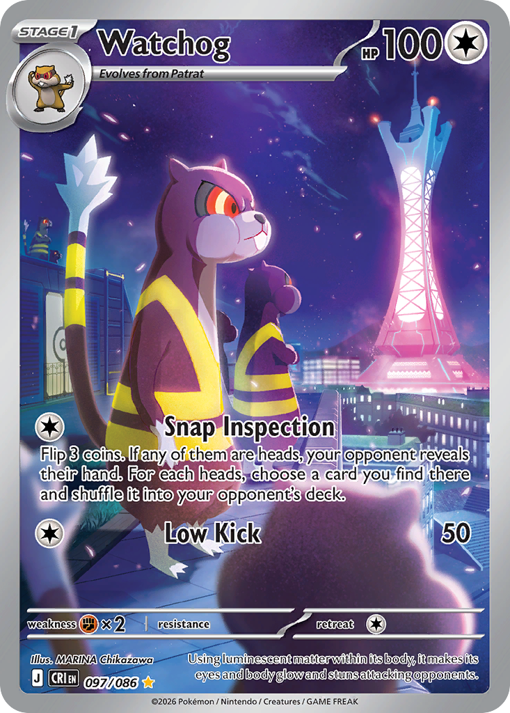 Watchog - 097/086 CRI - Pokémon TCG Card