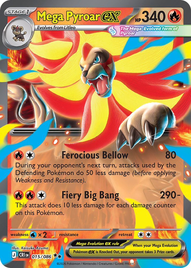 Mega Pyroar ex - 015/086 CRI - Pokémon TCG Card