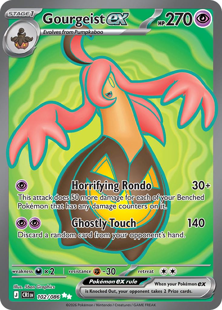 Gourgeist ex - 102/086 CRI - Pokémon TCG Card