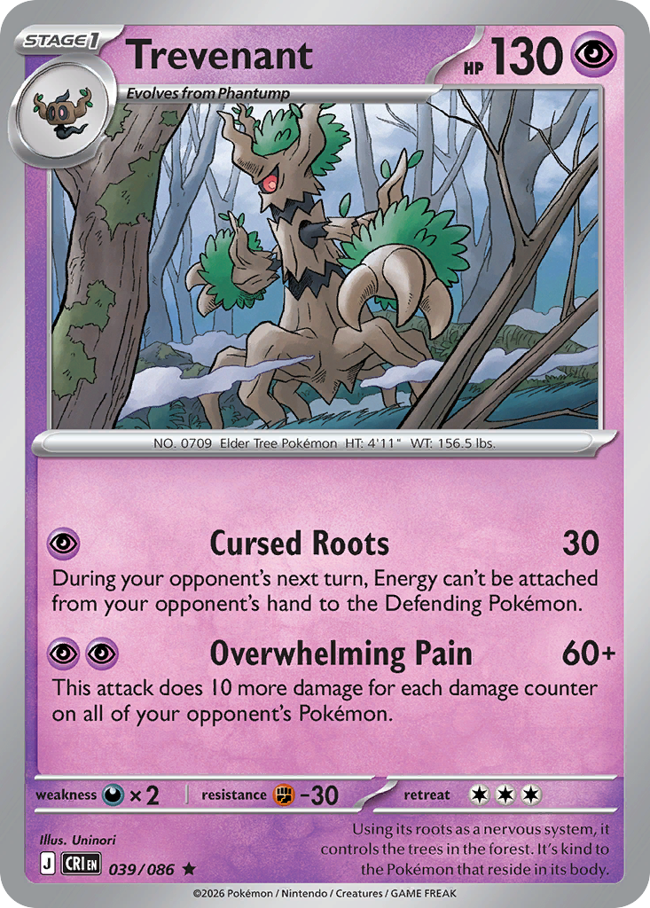 Trevenant - 039/086 CRI - Pokémon TCG Card