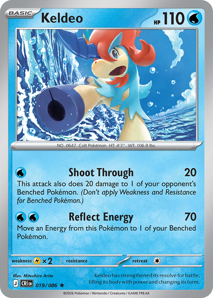 Keldeo - 019/086 CRI - Pokémon TCG Card