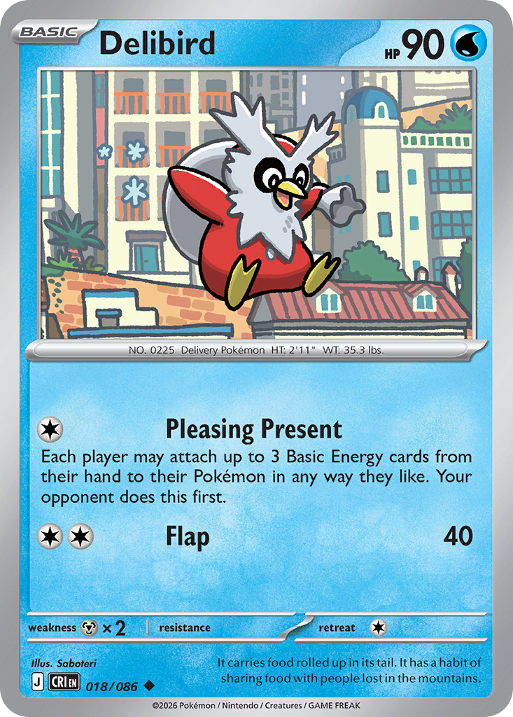 Delibird - 018/086 CRI - Pokémon TCG Card