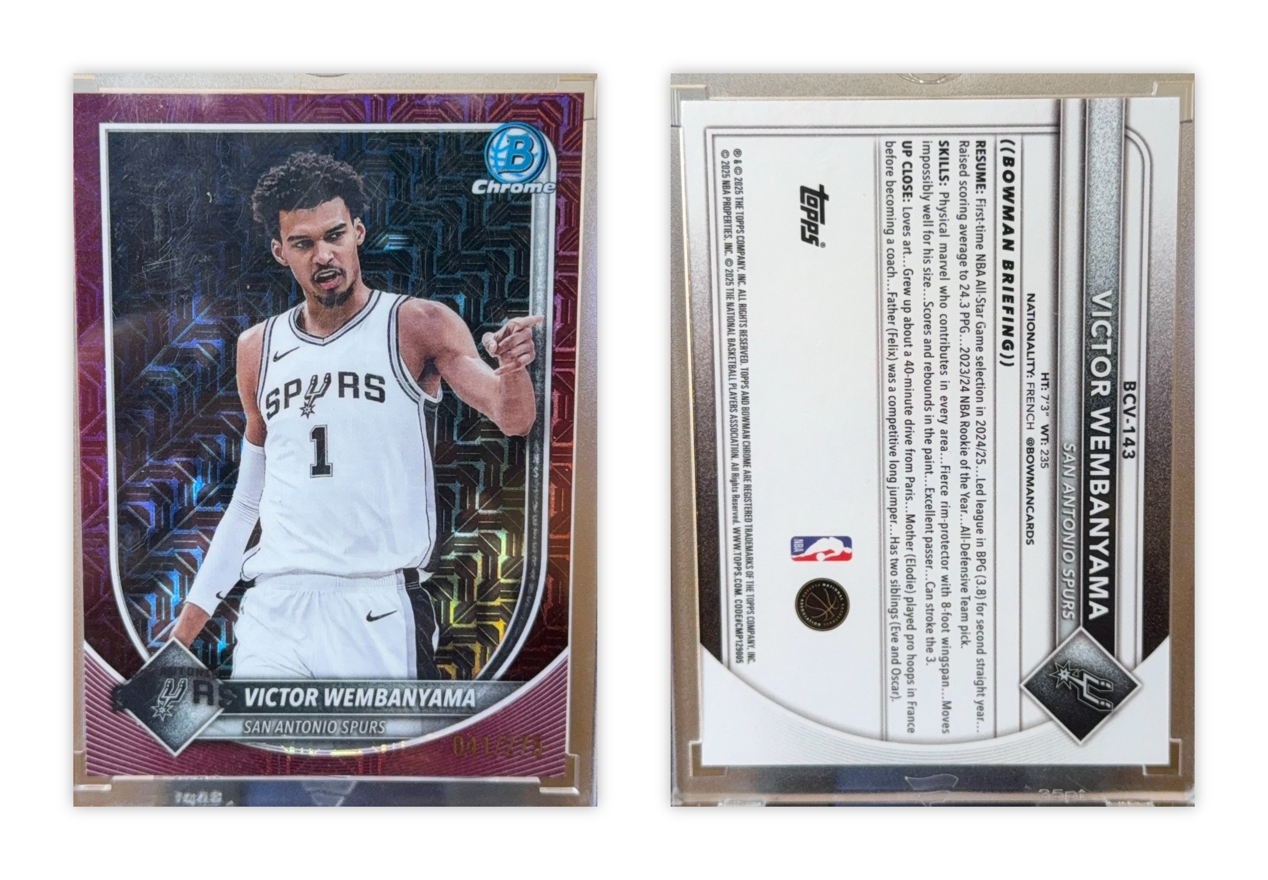 2023 Bowman Chrome Victor Wembanyama Pink Mojo Refractor #BCY-143